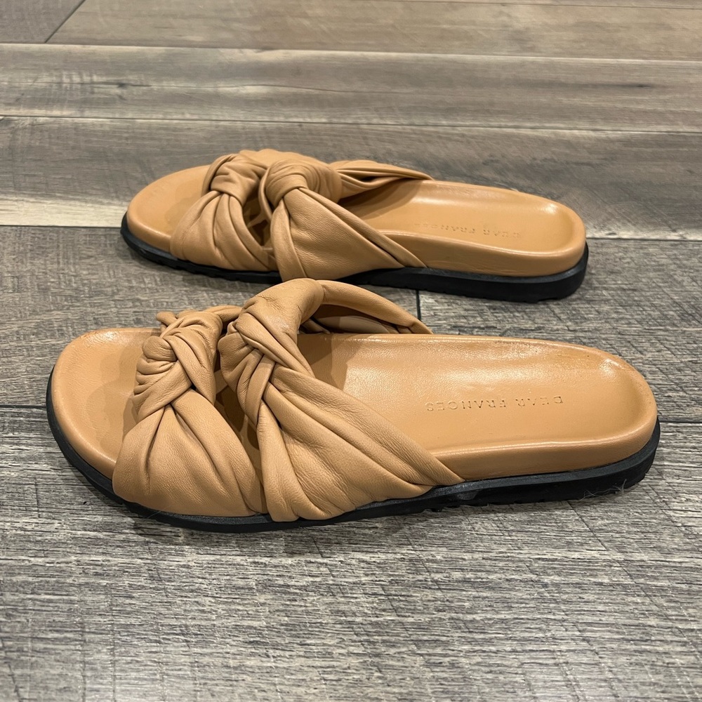 Dear Frances light tan leather tye slide sandals - Picture 7 of 10